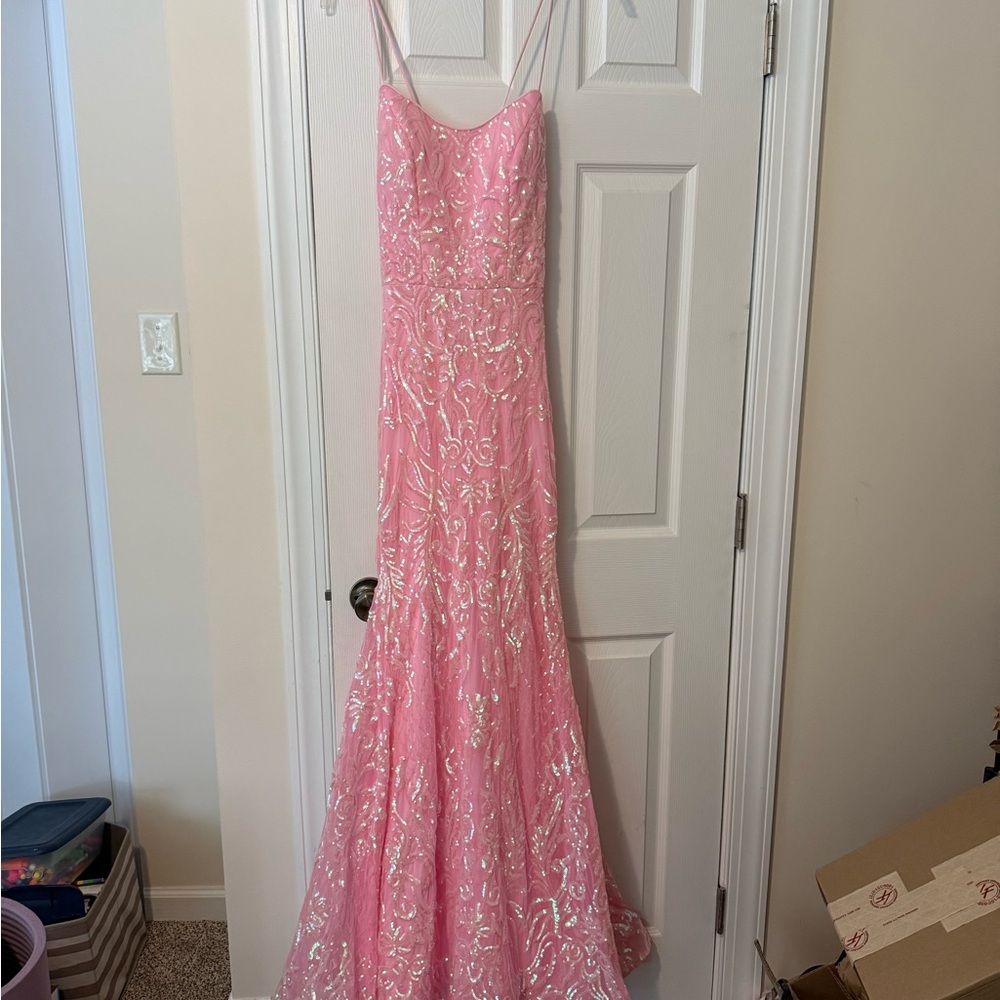 Pink Sequin Gown